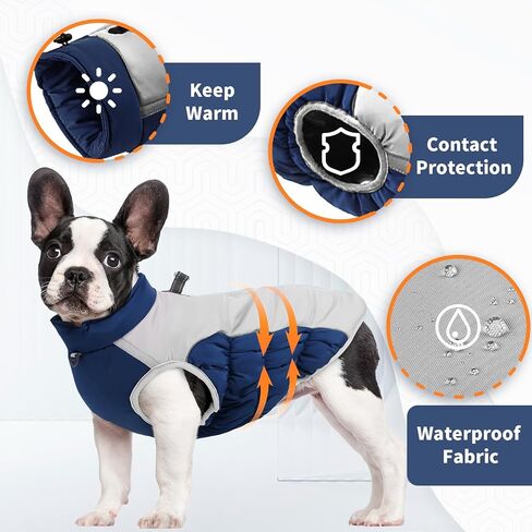 Dog Winter Coat Warm Pet Clothes, Waterproof Reflective Windproof Turtleneck Dog Jacket with D-Ring Harness, Dog Cold Weather Coat, Large Dog Clothes, Dog Coats for Small Medium Large Dogs, Black XXL in Saudi Arabia