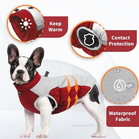 Dog Winter Coat Warm Pet Clothes, Waterproof Reflective Windproof Turtleneck Dog Jacket with D-Ring Harness, Dog Cold Weather Coat, Large Dog Clothes, Dog Coats for Small Medium Large Dogs, Black XXL in Saudi Arabia