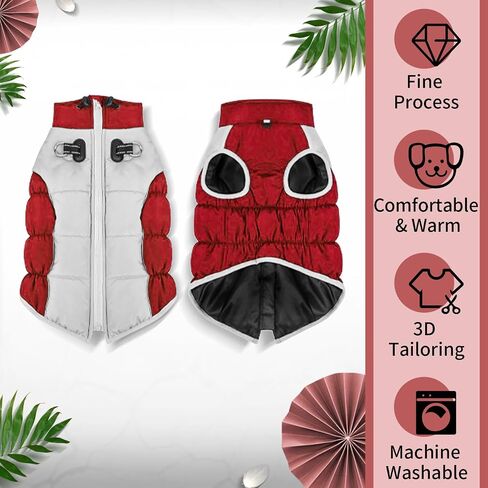 Dog Winter Coat Warm Pet Clothes, Waterproof Reflective Windproof Turtleneck Dog Jacket with D-Ring Harness, Dog Cold Weather Coat, Large Dog Clothes, Dog Coats for Small Medium Large Dogs, Black XXL in Saudi Arabia