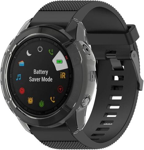 غطاء حافظة Disscool TPU لهاتف Garmin Fenix ​​6X، غطاء حماية ناعم مضاد للسقوط من مادة TPU لهاتف Garmin Fenix ​​6X (TPU أسود) in Kuwait