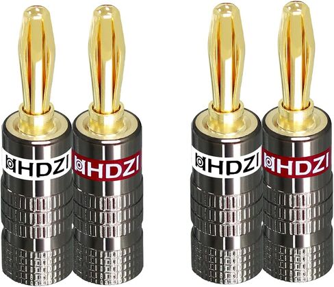 Banana Plugs 12 Pair/24 Pcs, 24K Gold Plated Speaker Plugs with Dual Screws Connector for Speaker Wire, Home Theater, Audio/Video Receiver,Wall Plate and Sound Systems(Silver) in Saudi Arabia