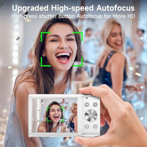 Digital Camera, Autofocus 48MP UHD 4K Vlogging Camera 16X Digital Zoom, Portable Compact Point and Shoot Digital Camera for Teens Adult Beginner in Saudi Arabia