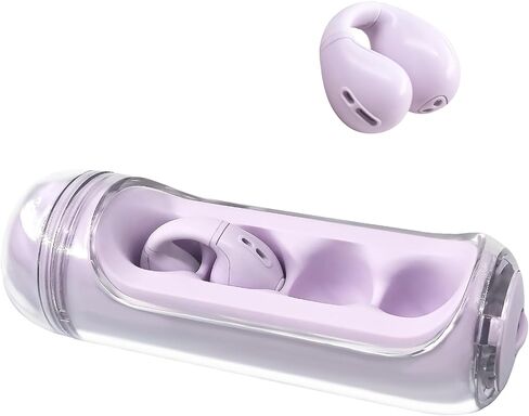 Open Ear Earbuds Clip on Earbuds Bluetooth 5.4 IPX4 Waterproof Running Headphones Light Weight Comfort Stable Fit Workout Open Ear Headphone Fitness Headphones for Running (Purple) in Saudi Arabia