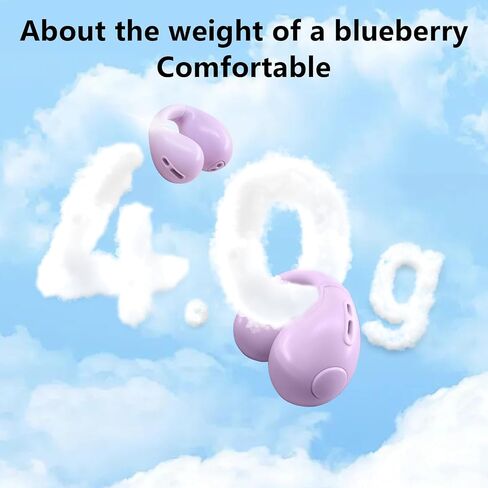 Open Ear Earbuds Clip on Earbuds Bluetooth 5.4 IPX4 Waterproof Running Headphones Light Weight Comfort Stable Fit Workout Open Ear Headphone Fitness Headphones for Running (Purple) in Saudi Arabia