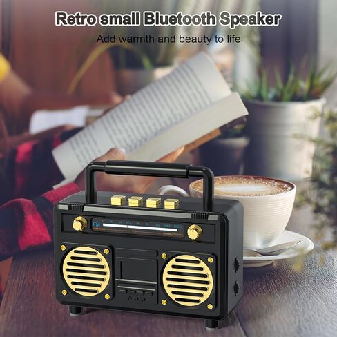 Mini Cute Bluetooth Speaker, Gift for Women Teen Girls, Pink Decor Aesthetic for Bedroom, Room, Desk, Office, Kitchen, Home Accessories with Small Vintage Radio Style, Wireless Speaker Support TF Card in Kuwait