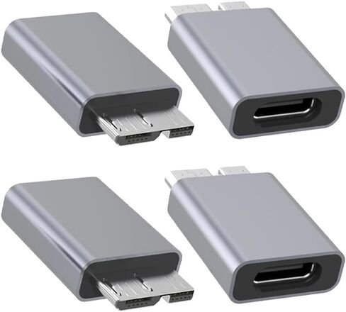 محول USB C إلى Micro B، محول تمديد USB 3.1 Type-C أنثى إلى USB 3.0 Micro B ذكر لكابل القرص الصلب، SSD، HDD (4 حزم) in Saudi Arabia