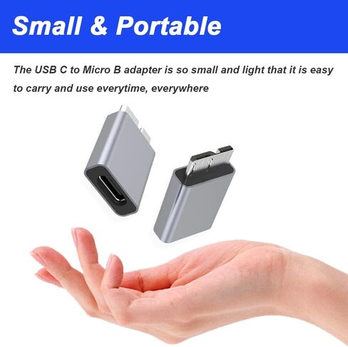 محول USB C إلى Micro B، محول تمديد USB 3.1 Type-C أنثى إلى USB 3.0 Micro B ذكر لكابل القرص الصلب، SSD، HDD (4 حزم) in Saudi Arabia