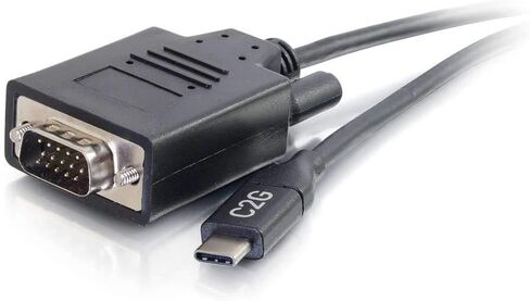 C2G، كابل USB C، USB C إلى VGA، كابل محول فيديو، 10 قدم (3 متر)، Cables to Go 26897، أسود in Kuwait