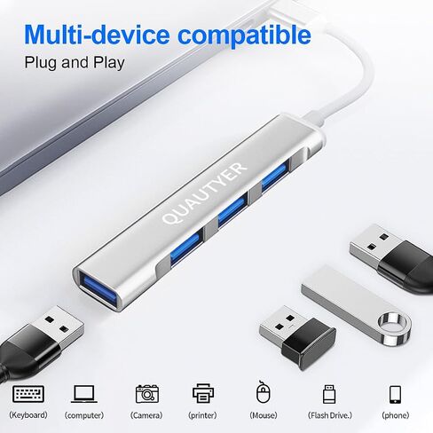 USB Hub for Laptop, USB Multiport Adapter Multiple USB Port hub USB a hub USB Splitter 1 in 4 Out with USB 3.0 hub 4 Port USB hub for PC, Mac, Mouse, HDD, Keyboard,iMac,Flash in Saudi Arabia