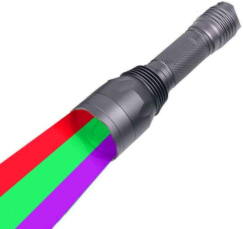 أخضر أحمر الأشعة فوق البنفسجية ضوء 3 LED الصيد مصباح يدوي الغزلان الدم المقتفي ضوء أحمر للرؤية الليلية أضواء الصيد الخضراء الضوء الأسود التكتيكية 3 ألوان في 1 مشاعل للخنزير، المفترس، ذئب البراري الصيد الليلي in Kuwait