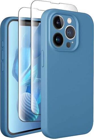 SUW for iPhone 12 Pro Max Case with 2 Screen Protectors[Full Camera Protection],Soft Anti-Scratch Microfiber Lining Inside,Silicone Shockproof Protective Phone Case for iPhone 12 Pro Max 6.7",Pink in Saudi Arabia