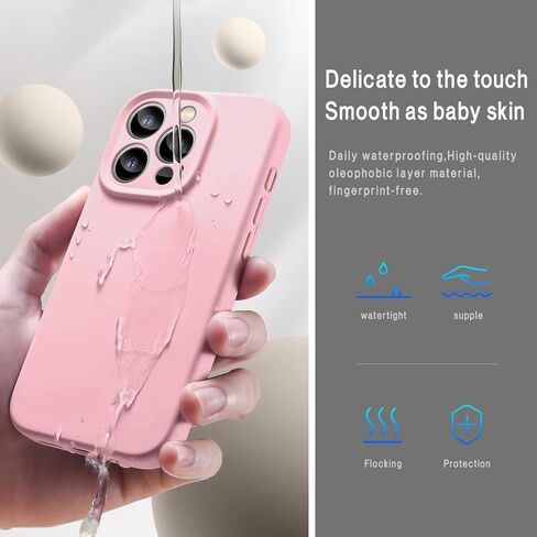 SUW for iPhone 12 Pro Max Case with 2 Screen Protectors[Full Camera Protection],Soft Anti-Scratch Microfiber Lining Inside,Silicone Shockproof Protective Phone Case for iPhone 12 Pro Max 6.7",Pink in Saudi Arabia