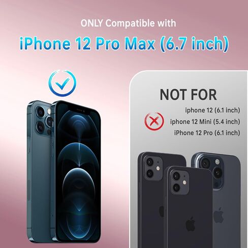 SUW for iPhone 12 Pro Max Case with 2 Screen Protectors[Full Camera Protection],Soft Anti-Scratch Microfiber Lining Inside,Silicone Shockproof Protective Phone Case for iPhone 12 Pro Max 6.7",Pink in Saudi Arabia