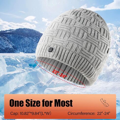 Battery Heated Beanie Hats for Men Women, Rechargeable Winter Hats Daily Knit Ribbed Cap, Warm & Soft Stylish Thermal Skull Cap Outdoor Sports Heated Hat for Unisex,Dark Gray in Saudi Arabia