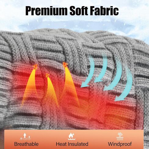 Battery Heated Beanie Hats for Men Women, Rechargeable Winter Hats Daily Knit Ribbed Cap, Warm & Soft Stylish Thermal Skull Cap Outdoor Sports Heated Hat for Unisex,Dark Gray in Saudi Arabia