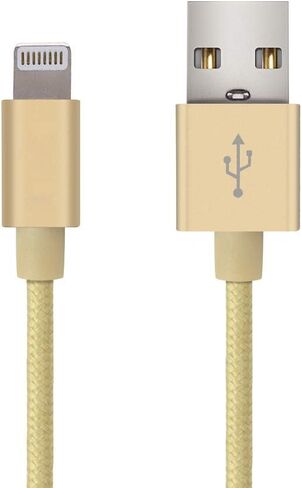 3FT Fast Charging Lightning Cable,Apple MFi Certified USB to Lightning Charger + Sync Cable Compatible with iPhone 11/11 Pro/11 Pro MAX/XS/XS MAX/XR/X/8/8 Plus/7/7 Plus/MacBook (B/Gold) in Saudi Arabia