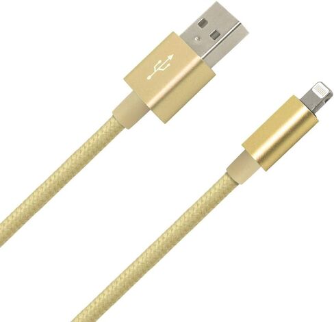 3FT Fast Charging Lightning Cable,Apple MFi Certified USB to Lightning Charger + Sync Cable Compatible with iPhone 11/11 Pro/11 Pro MAX/XS/XS MAX/XR/X/8/8 Plus/7/7 Plus/MacBook (B/Gold) in Saudi Arabia