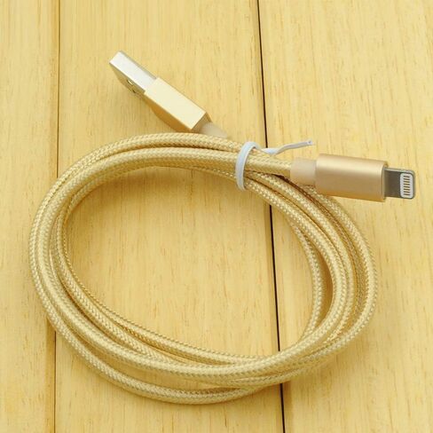 3FT Fast Charging Lightning Cable,Apple MFi Certified USB to Lightning Charger + Sync Cable Compatible with iPhone 11/11 Pro/11 Pro MAX/XS/XS MAX/XR/X/8/8 Plus/7/7 Plus/MacBook (B/Gold) in Saudi Arabia