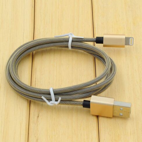 3FT Fast Charging Lightning Cable,Apple MFi Certified USB to Lightning Charger + Sync Cable Compatible with iPhone 11/11 Pro/11 Pro MAX/XS/XS MAX/XR/X/8/8 Plus/7/7 Plus/MacBook (B/Gold) in Saudi Arabia