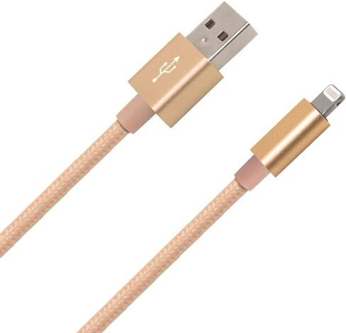 3FT Fast Charging Lightning Cable,Apple MFi Certified USB to Lightning Charger + Sync Cable Compatible with iPhone 11/11 Pro/11 Pro MAX/XS/XS MAX/XR/X/8/8 Plus/7/7 Plus/MacBook (B/Gold) in Saudi Arabia