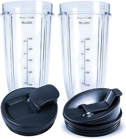أكواب بوزن 24 أونصة، متوافقة مع BL480، BL490، BL640، BL680 مناسبة لخلاطات سلسلة Nutri Ninja Auto IQ (عبوة من قطعتين) in Kuwait