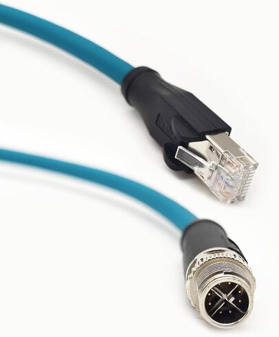 3.28ft M12 8 Pin X Code Male to RJ45 Male High Flex Cat6 Ethernet Cable, M12 8 Pin to RJ45 Industrial Connector Cable Shielded Field Wireable Cable Assembly for Automation Application 1Meter in Kuwait