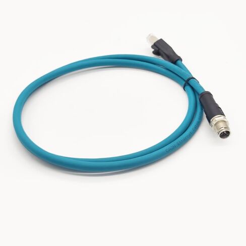 3.28ft M12 8 Pin X Code Male to RJ45 Male High Flex Cat6 Ethernet Cable, M12 8 Pin to RJ45 Industrial Connector Cable Shielded Field Wireable Cable Assembly for Automation Application 1Meter in Kuwait