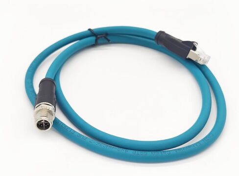 3.28ft M12 8 Pin X Code Male to RJ45 Male High Flex Cat6 Ethernet Cable, M12 8 Pin to RJ45 Industrial Connector Cable Shielded Field Wireable Cable Assembly for Automation Application 1Meter in Kuwait