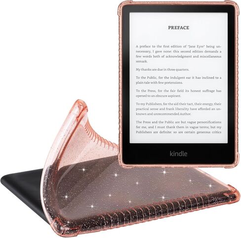 حافظة CoBak الشفافة لجهاز Kindle Paperwhite الجديد تمامًا الجيل الحادي عشر 2021 والإصدار المميز (6.8 بوصات) - غطاء خلفي من السيليكون خفيف الوزن ومقاوم للخدش، وردي لامع in Saudi Arabia