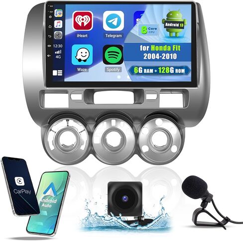 [2G+64G] for Honda Fit 2004-2010 Android 13 Car Stereo Wireless CarPlay Android Auto, 9-Inch Touchscreen GPS Navigation Radio with WiFi BT FM RDS Backup Camera Microphone in Saudi Arabia