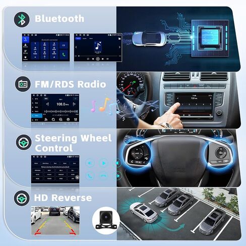 [2G+64G] لسيارة Honda Fit 2004-2010 Android 13 Car Stereo Wireless CarPlay Android Auto، راديو ملاحة GPS بشاشة لمس 9 بوصات مع ميكروفون كاميرا احتياطية WiFi BT FM RDS in Saudi Arabia
