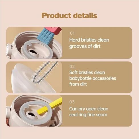 3 in 1 Cup Lid Cleaning Brush, Crevice Cleaning Brush for Bottle Gap Tight Spaces Cup, Portable Multifunctional Cleaning Brush Cup Lid Cleaner with Brush for All Kinds of Cups and Bottles (3pcs) in Saudi Arabia