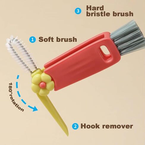 3 in 1 Cup Lid Cleaning Brush, Crevice Cleaning Brush for Bottle Gap Tight Spaces Cup, Portable Multifunctional Cleaning Brush Cup Lid Cleaner with Brush for All Kinds of Cups and Bottles (3pcs) in Saudi Arabia