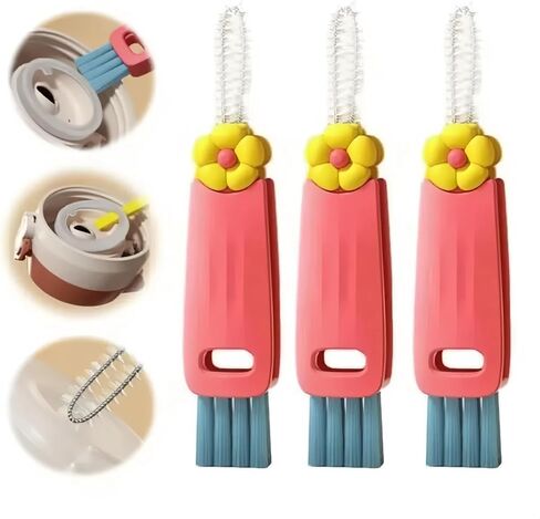 3 in 1 Cup Lid Cleaning Brush, Crevice Cleaning Brush for Bottle Gap Tight Spaces Cup, Portable Multifunctional Cleaning Brush Cup Lid Cleaner with Brush for All Kinds of Cups and Bottles (3pcs) in Saudi Arabia