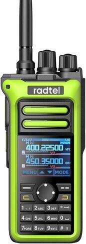 Radtel RT-752 راديو هام 10 وات، جهاز استقبال لاسلكي 250CH محمول باليد، PTT مزدوج، تردد النسخ، USB-C 2600 مللي أمبير، تسجيل صوتي، أجهزة راديو اهتزاز ثنائية الاتجاه (أخضر) in Kuwait