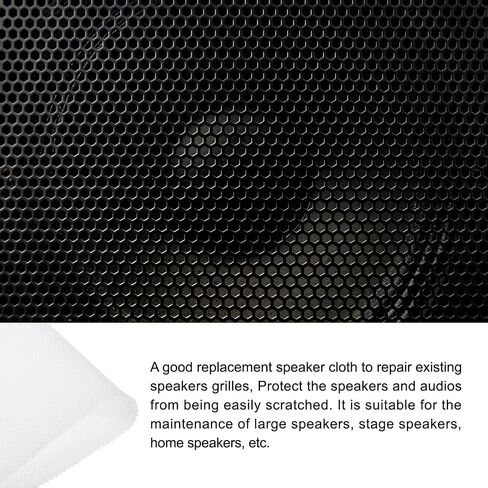Speaker Grill Cloth Stereo Mesh Fabric Protective Dustproof Cloth, [for Home Speaker Repair] - 19.7 Inch x 59 Inch/White in Saudi Arabia