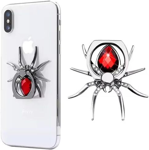 Spider Ring Holder Stand for Mobile, Tablets, 360 Degree Rotation Universal Finger Kickstand with Polished Metal Phone Grip for Cell Phone (Purple) in Saudi Arabia
