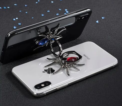 Spider Ring Holder Stand for Mobile, Tablets, 360 Degree Rotation Universal Finger Kickstand with Polished Metal Phone Grip for Cell Phone (Purple) in Saudi Arabia