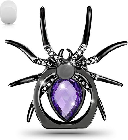 Spider Ring Holder Stand for Mobile, Tablets, 360 Degree Rotation Universal Finger Kickstand with Polished Metal Phone Grip for Cell Phone (Purple) in Saudi Arabia