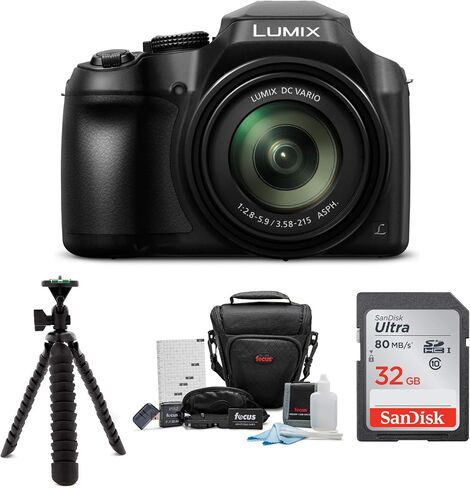 Panasonic LUMIX FZ80 4K Long Zoom Camera (18.1 Megapixels, 60X 20-1200mm Lens) + 32GB Accessory Bundle in Saudi Arabia