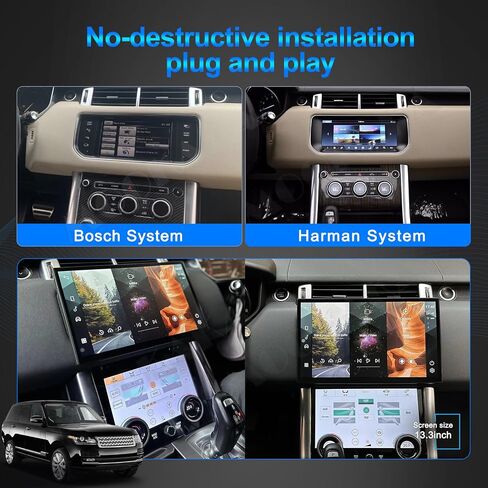 راديو سيارة Qualcomm Android 12 مقاس 13.3 بوصة لسيارة Land Rover Range Rover Vogue L405 2013-2017، وحدة رأس ستيريو بديلة لنظام تحديد المواقع العالمي (GPS)، مشغل الوسائط المتعددة، شاشة تعمل باللمس IPS (نظام Bosch OEM، 8+128 جيجابايت) in Kuwait