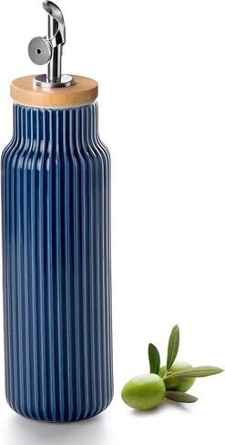 Nucookery Ceramic Olive Oil Dispenser Bottle for Kitchen, 14 oz Opaque Oil and Vinegar Dispenser Bottle, Large Capacity Cooking Oil Container for Storage Oil, Vinegar, Soy Sauce, Coffee Syrup, White in Kuwait