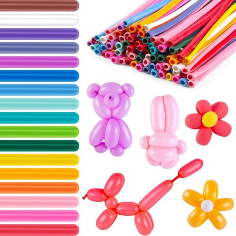 FUTUREPLUSX 100PCS 260 Balloons, Multicolor Animal Balloons Long Skinny Twisting Magic Latex Balloons for Balloon Arch Animal Shape Modeling Carnivals Wedding Birthday Party Decorations in Saudi Arabia