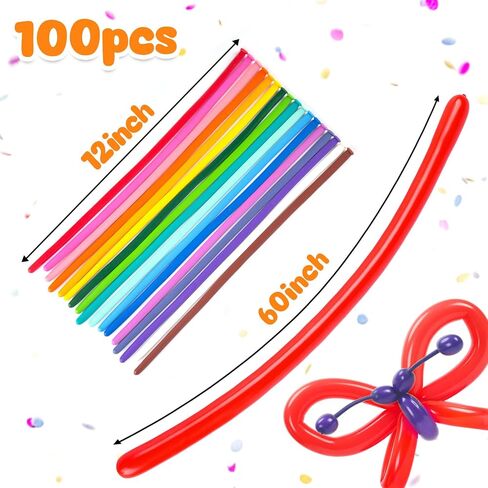 FUTUREPLUSX 100PCS 260 Balloons, Multicolor Animal Balloons Long Skinny Twisting Magic Latex Balloons for Balloon Arch Animal Shape Modeling Carnivals Wedding Birthday Party Decorations in Saudi Arabia