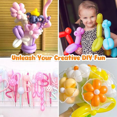 FUTUREPLUSX 100PCS 260 Balloons, Multicolor Animal Balloons Long Skinny Twisting Magic Latex Balloons for Balloon Arch Animal Shape Modeling Carnivals Wedding Birthday Party Decorations in Saudi Arabia