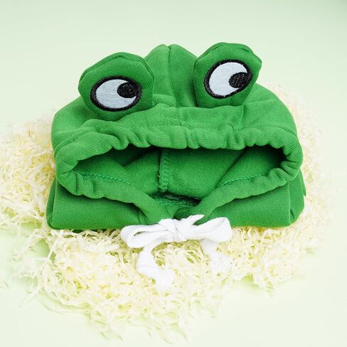 زي ضفدع الكلب، أزياء الهالوين للكلاب، سترة بقلنسوة للكلاب، معطف سويت شيرت دافئ، ملابس ضفدع للحيوانات الأليفة للكلاب الصغيرة والمتوسطة والقطط (S) in Kuwait