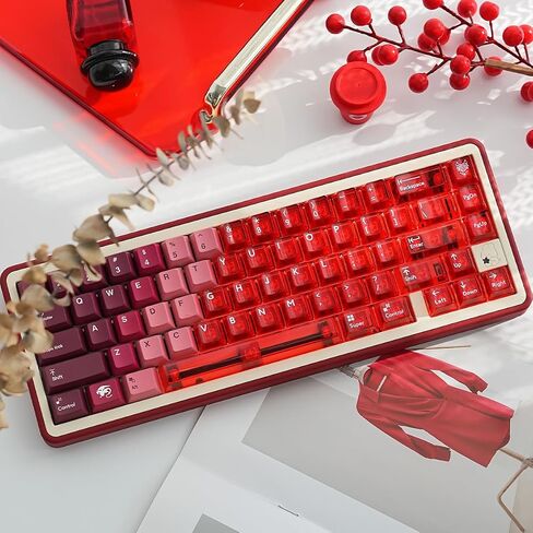 Crystal Clear keycaps+ PBT Keycaps, 156 Keys Purple Gradient Transparent Cherry Profile Keycaps Set, Backlit Custom Keyboard Keycap for 100% 75% 65% 60% Mx Switches Mechanical Keyboard(Lilac) in Saudi Arabia
