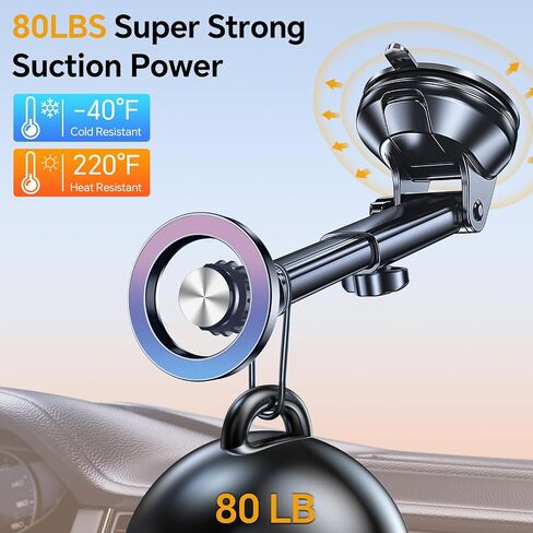 for MagSafe Car Mount【 Windshield + Vent + Dash 】 Magnetic Phone Holder for Car Phone Holder Mount Cell Phone Holders for Your Car Truck Suction Car Phone Mount for iPhone 16 Pro Max 15 14 13 12 Plus in Kuwait