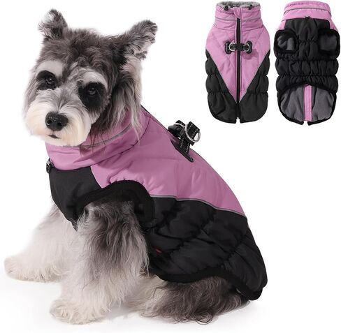 Gyuzh Dog Coat with Harness,Dog Coat Winter Waterproof Dog Jacket,Dog Coats Dog Jackets,Dog Jacket with Built in Dog Harness for Small Medium Large Dogs in Saudi Arabia