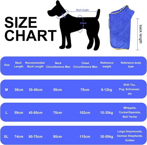 Dog Towl Bathrobe Dog Robes for After Bath Large Dog Towels for Drying Coat -Microfibre Fast Drying Super Absorbent Pet Towel for Swimming (X-Large, Blue) in Saudi Arabia